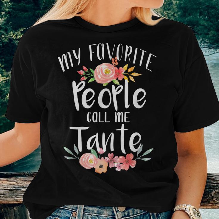 My Favorite People Call Me Tante Aunt Floral Women T shirt Mazezy