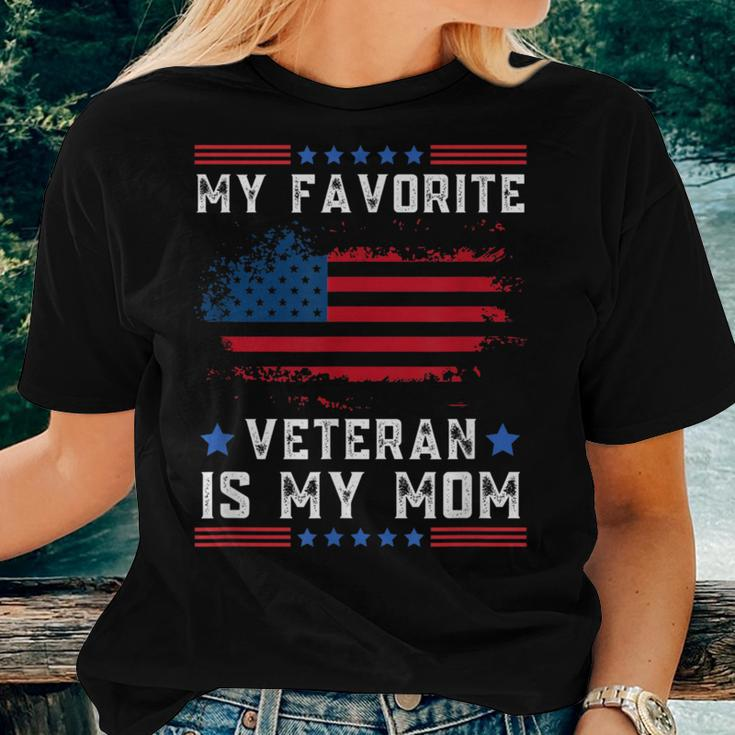 My Favorite Veteran Is My Mom Us Flag Veteran Proud Mother Women T-shirt Gifts for Her