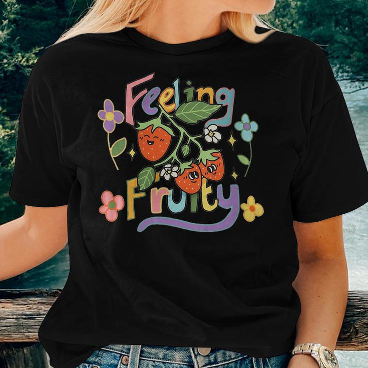 Feeling Fruity Lesbian Gay Lgbtq Pride Month Groovy Flowers Women T-shirt Gifts for Her