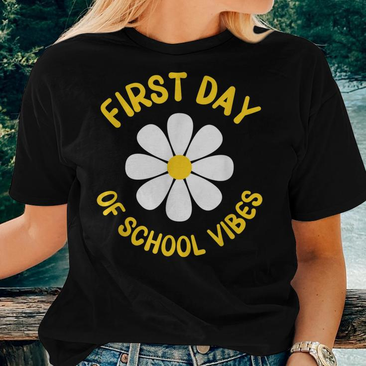 First Day Of School Vibes First School Day Teacher Daisy Women T-shirt Gifts for Her