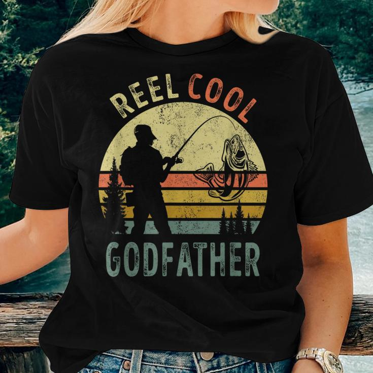 Fishing Dad Vintage Reel Cool Godfather Fathers Day Gift Women T-shirt Gifts for Her