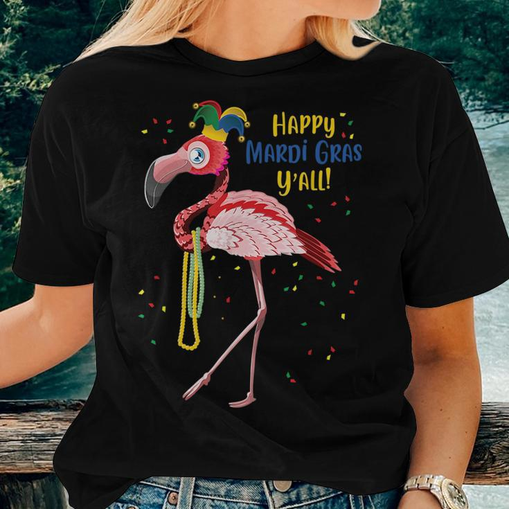 Flamingo Jester Hat Mardi Gras Fat Tuesday Women T-shirt Gifts for Her