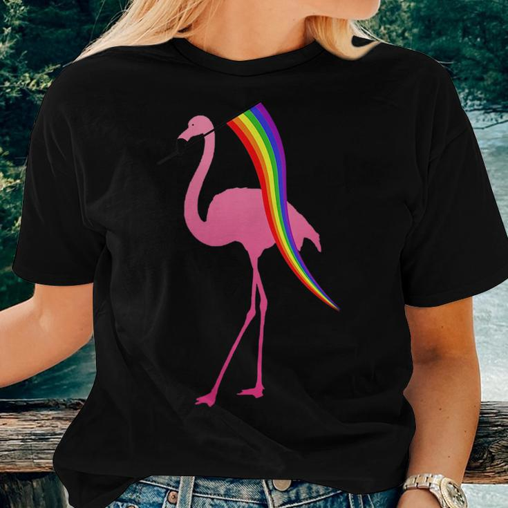 Flamingo - Rainbow Flag Lesbian Lgbtq Gay Pride Month Women T-shirt Gifts for Her