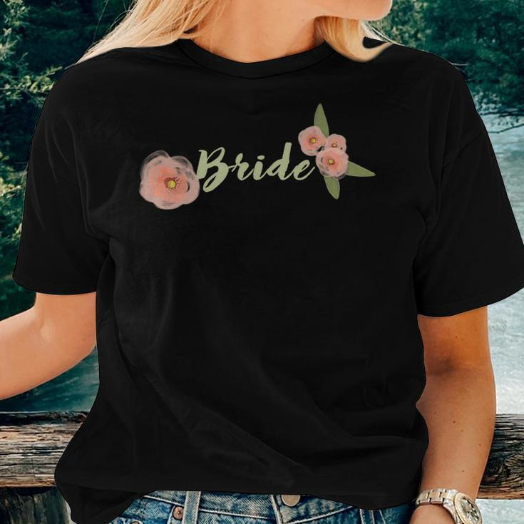 Floral Bride Wedding Women T-shirt Gifts for Her