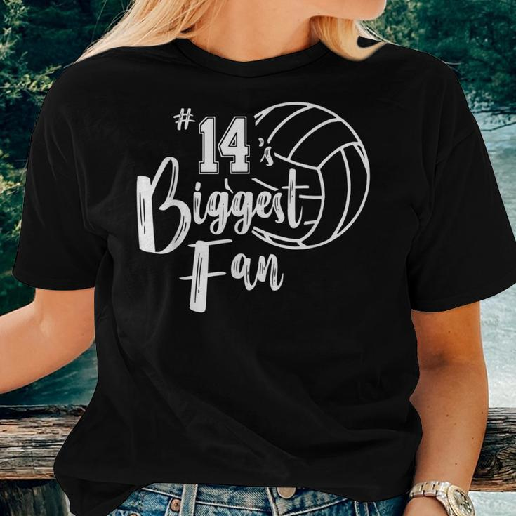 Fourn 14 Biggest Fan Volleyball Mom Volleyball Dad Women T-shirt Gifts for Her