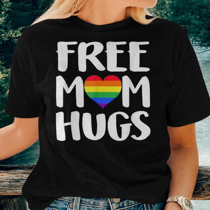 Free Mom Hugs Heart Rainbow Flag Lgbt Pride Month Women T-shirt Gifts for Her