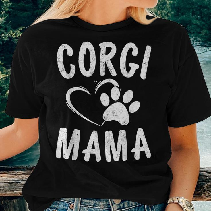 Fun Welsh Corgi Mama Pet Lover Apparel Dog Mom Women T-shirt Gifts for Her