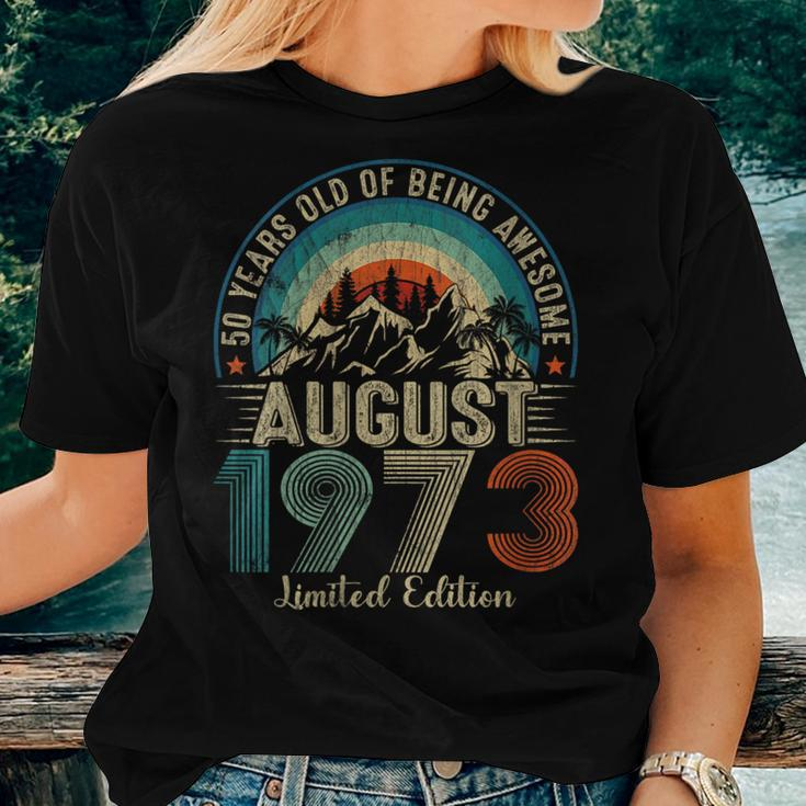 50 Years Old August 1973 Vintage 50Th Birthday Women T-shirt Gifts for Her