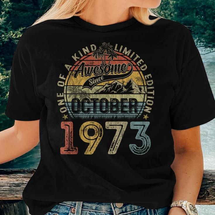 50 Years Old October 1973 Vintage Retro 50Th Birthday Women T-shirt Gifts for Her