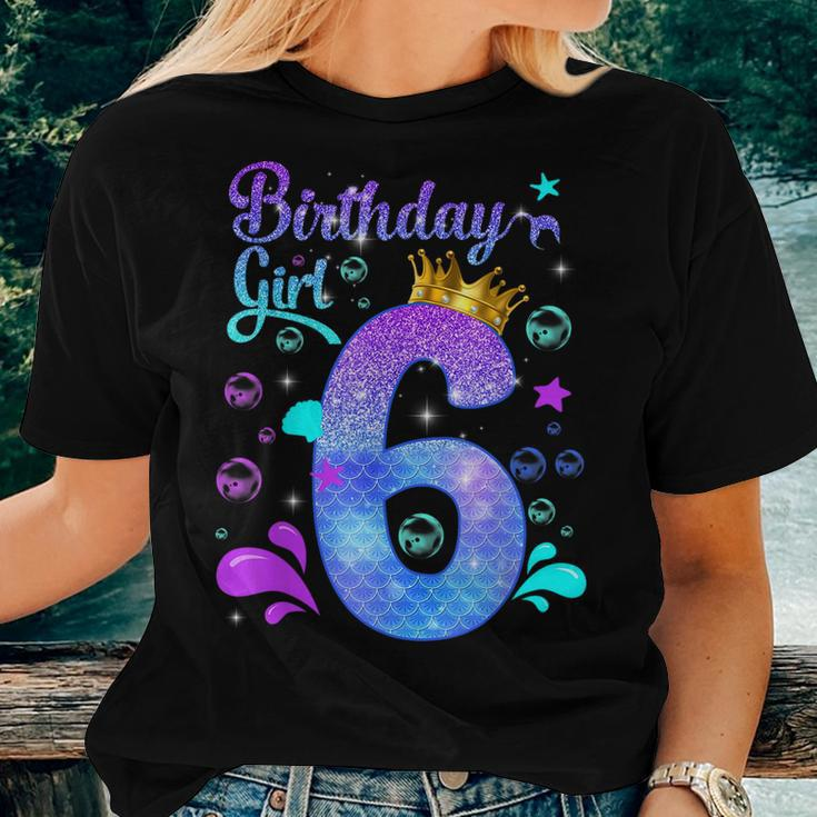 Birthday Girl 6 Years Old It's My 6Th Bday Mermaid Women T-shirt Gifts for Her