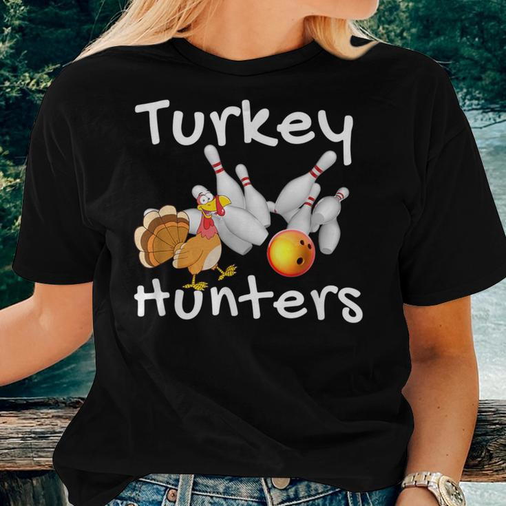 Bowling Turkey Hunters Strikes Bowling Women T-shirt Gifts for Her