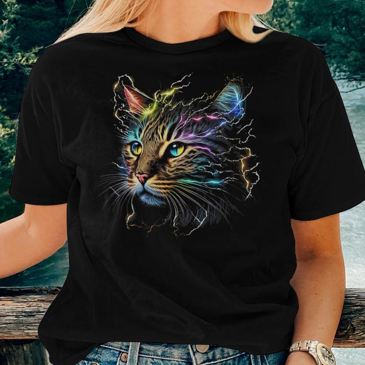 Chinese Li Hua Lover Colorful Graphic Cat Dad Mom Women T-shirt Gifts for Her