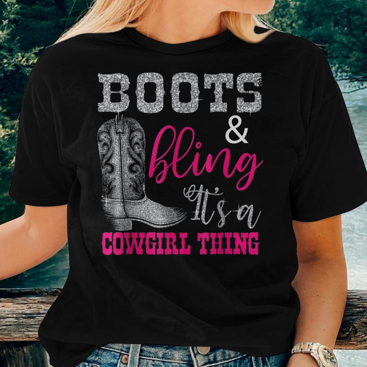 Cowgirl Boots BlingWomen T-shirt Gifts for Her