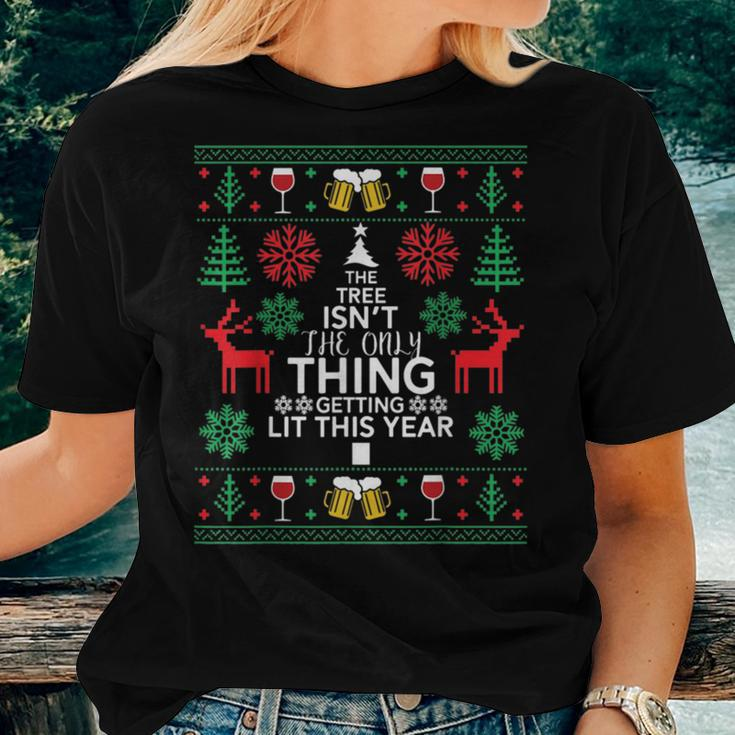Drinking Tree Beer Ugly Christmas Sweaters Women T-shirt Gifts for Her