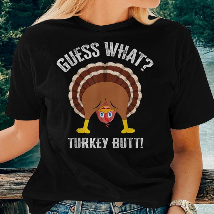 Guess What Turkey Butt Girls Boys Thanksgiving Women T-shirt Gifts for Her