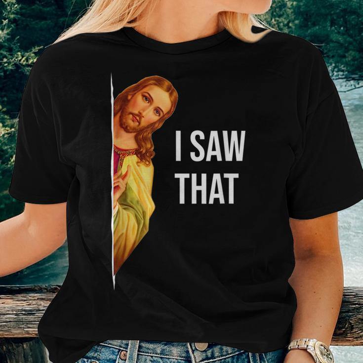 Funny Quote Jesus Meme I Saw That Christian God Women T-shirt Crewneck Short Sleeve Graphic Gifts for Her