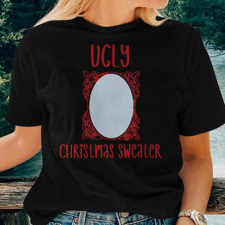 Ugly Christmas Sweater With Mirror Women T-shirt Gifts for Her