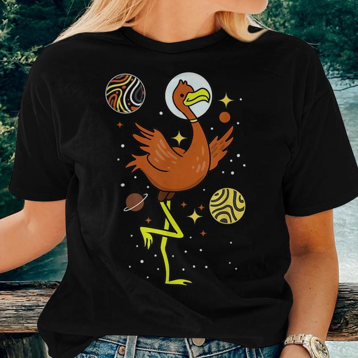 Gay Bear Flamingo In Space Gay Bear Pride Women T-shirt Gifts for Her