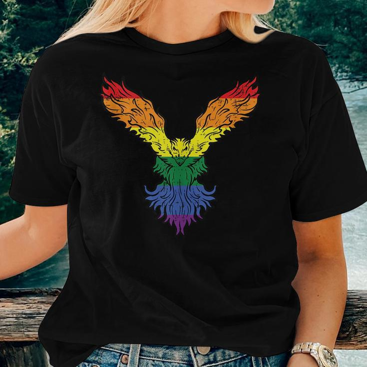 Gay Pride Bird Phoenix Rainbow Flag Lgbtq Men Women Kids Women T-shirt Gifts for Her