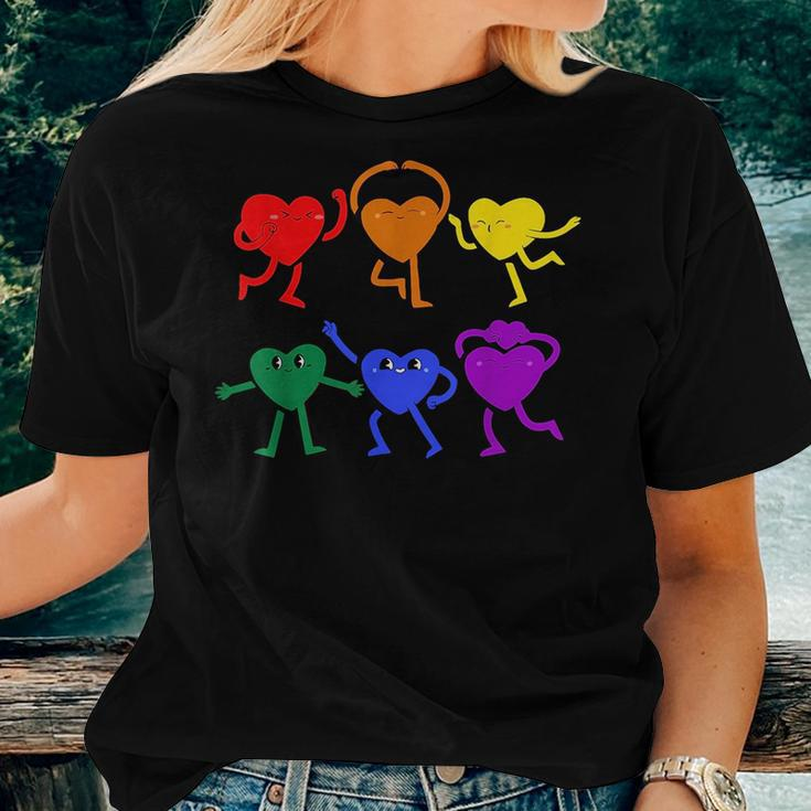 Gay Pride Lgbtq Cute Rainbow Flag Heart Lgbt Gay Ally Pride Women T-shirt Gifts for Her