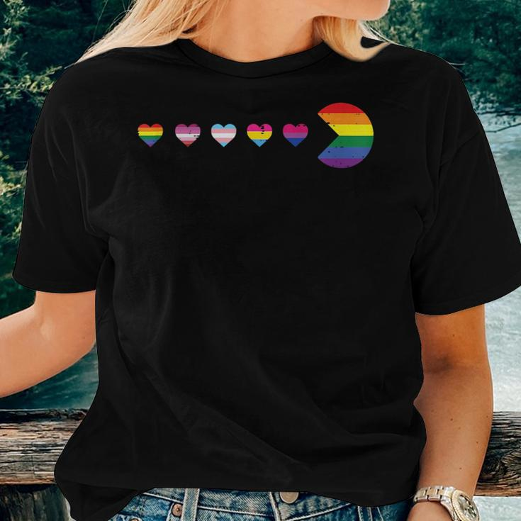 Gay Rainbow Lgbt Hearts Flag Pride Month Ally Men Women Kids Women T-shirt Gifts for Her