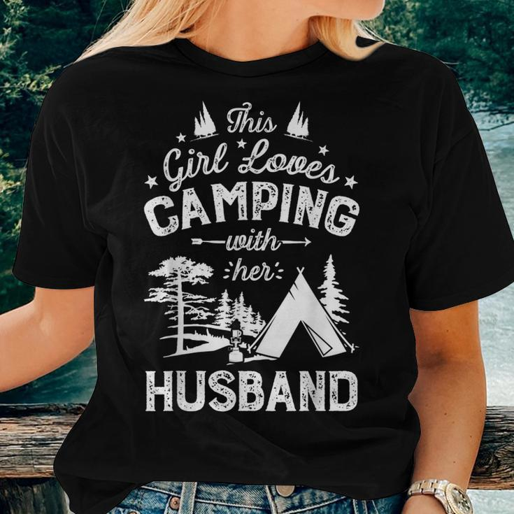 This Girl Loves Camping With Her Husband Camper Wife Women T-shirt Gifts for Her