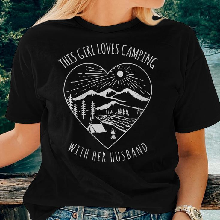 This Girl Loves Camping With Her Husband Camping Wife Women T-shirt Gifts for Her