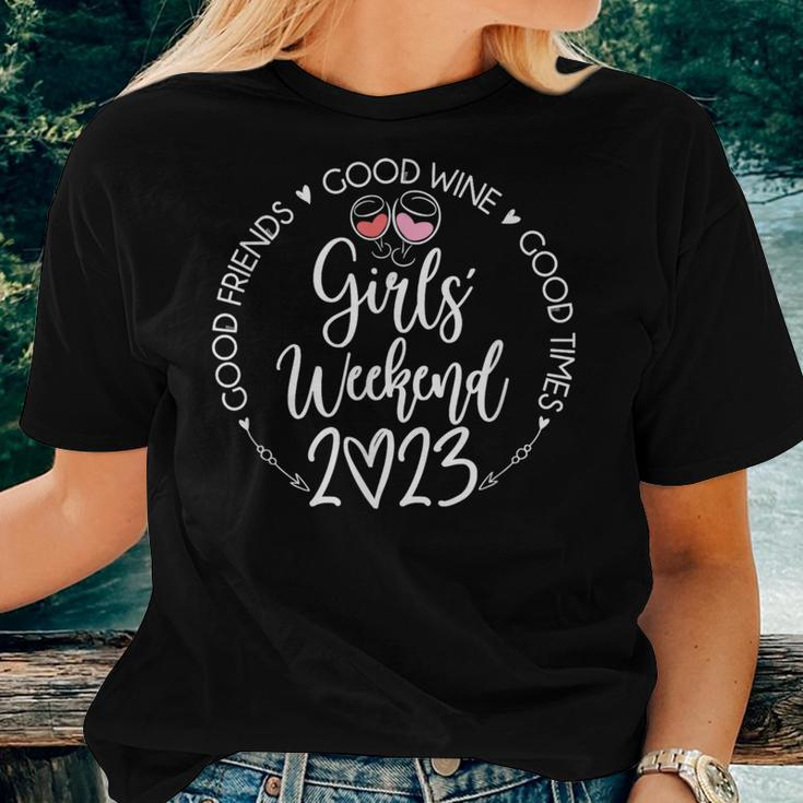 Girls Weekend 2023 Best Friends Good Time Wine Trip Vacation Women T-shirt Gifts for Her