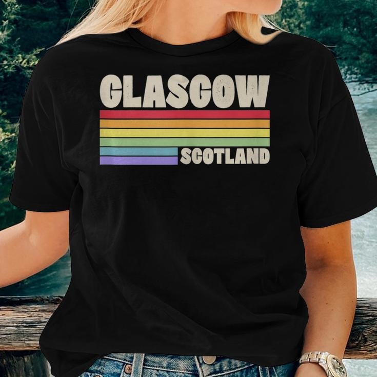 Glasgow Scotland United Kingdom Rainbow Gay Pride Merch Women T-shirt Gifts for Her