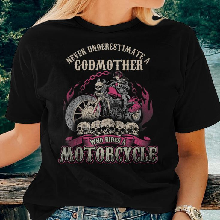 Godmother Biker Chick Lady Never Underestimate Motorcycle Women T-shirt Gifts for Her