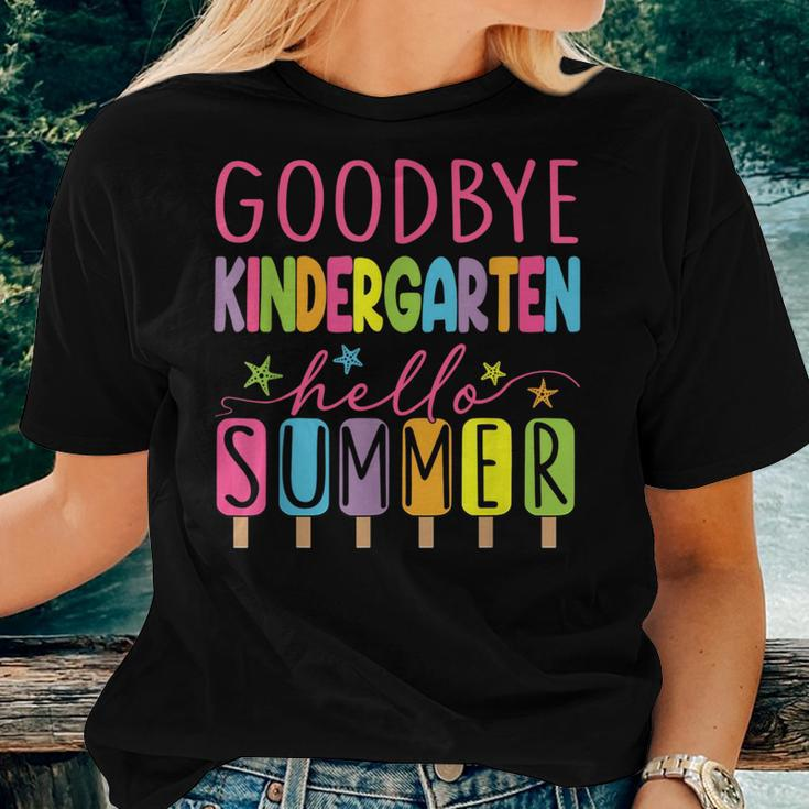Goodbye Kindergarten Hello Summer Last Day Of School Teacher Women T-shirt Gifts for Her