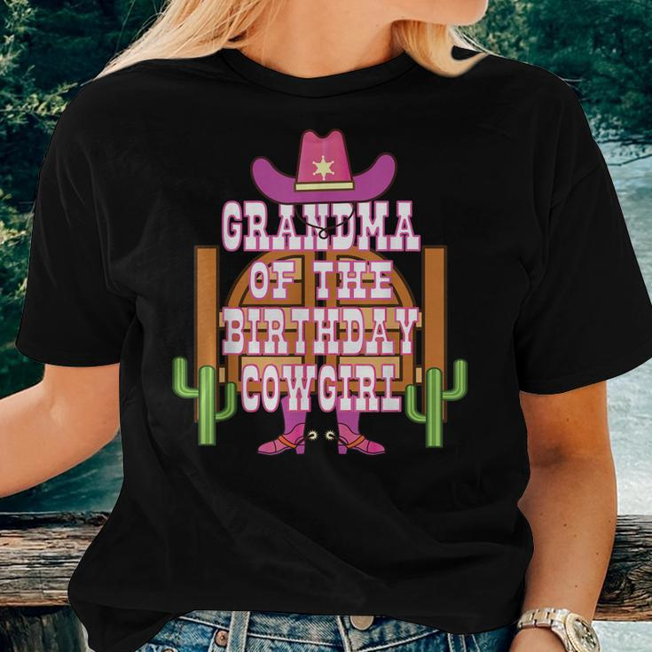 Grandma Of The Birthday Cowgirl Kids Rodeo Party Bday Women T-shirt Gifts for Her