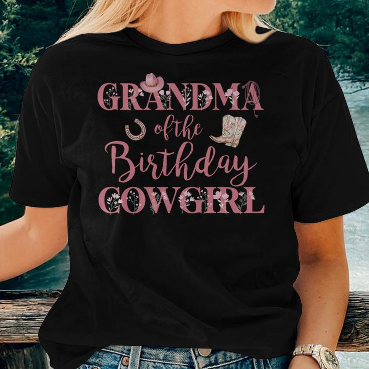 Grandma Of The Birthday Cowgirl Rodeo Party 1St B-Day Girl Women T-shirt Gifts for Her