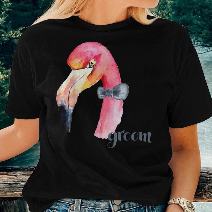 Groom Flamingo Love Bride Future Husband Wed Marriage Women T-shirt Gifts for Her