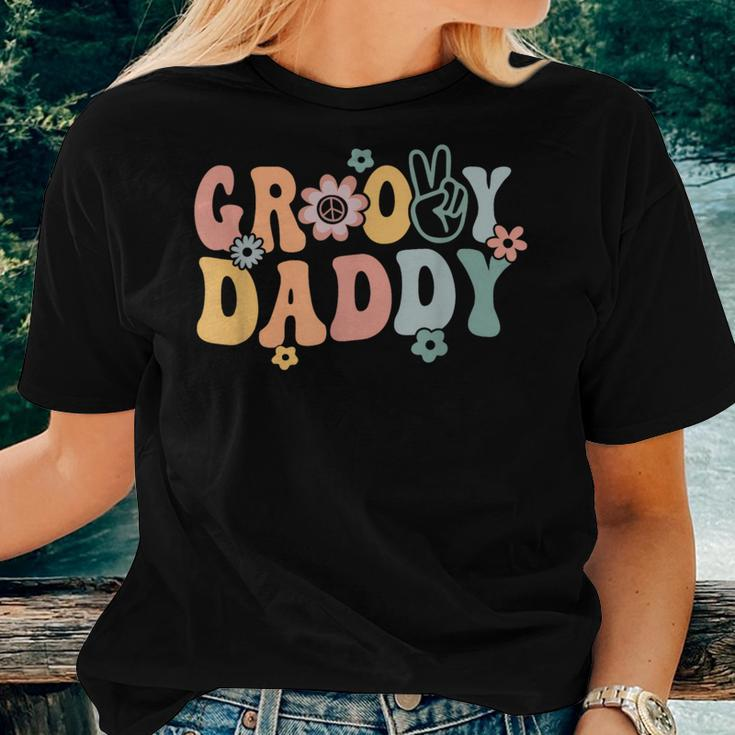 Groovy Daddy Retro Dad Matching Family 1St Birthday Party Women T-shirt Gifts for Her
