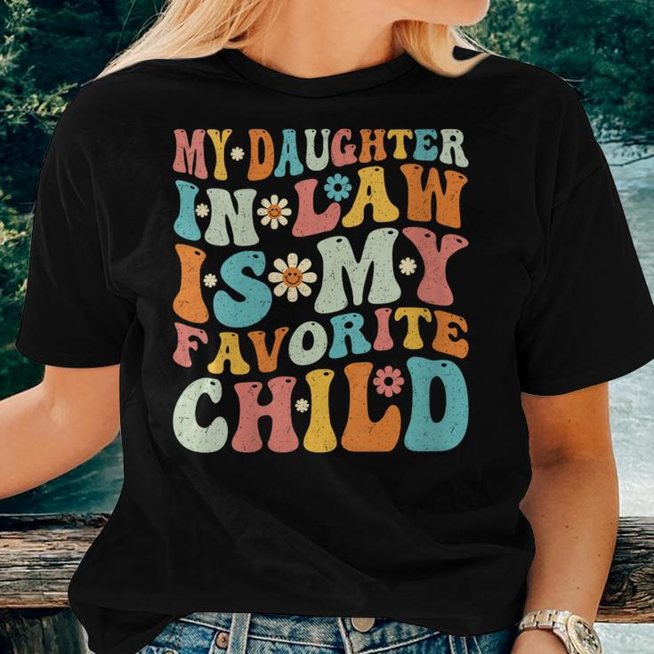 Groovy My Daughter In Law Is My Favorite Child Women T-shirt Gifts for Her