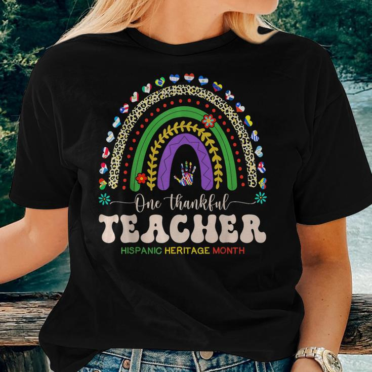 Groovy Rainbow Hispanic Heritage Month Teacher Latina Women T-shirt Gifts for Her