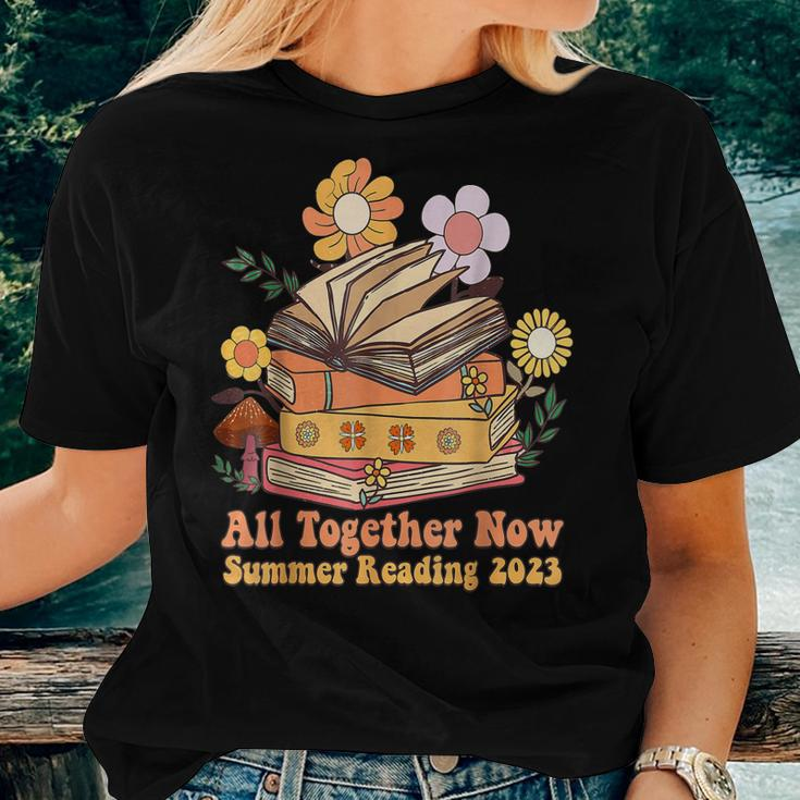 Groovy All Together Now Summer Reading 2023 Book Flower Women T-shirt Gifts for Her