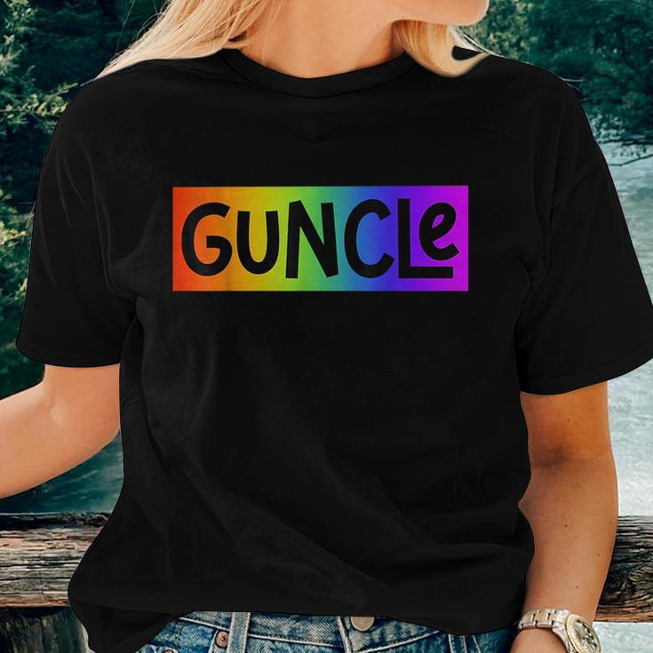 Guncle Gay Uncle Pride Rainbow Guncle Women T-shirt Gifts for Her