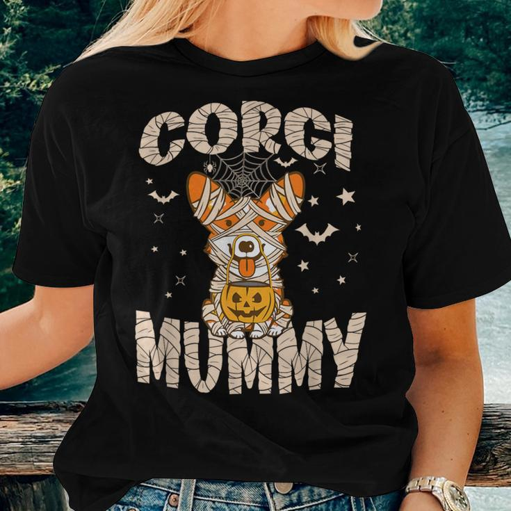 Halloween Costume Dog Lover Owner Outfit Adult Corgi Mummy Women T-shirt Gifts for Her