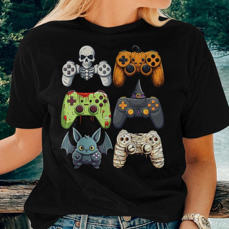 Halloween Gaming Controllers Skeleton Witch Zombie Mummy Women T-shirt Gifts for Her