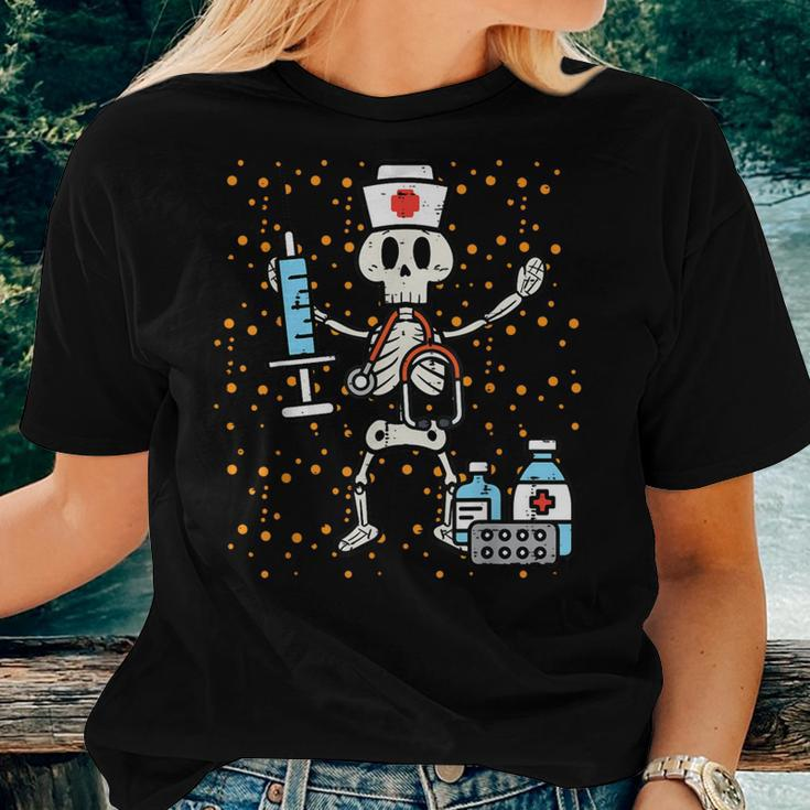 Halloween Orthopedic Nurse Skeleton Scrub Top Costume Women T-shirt Gifts for Her