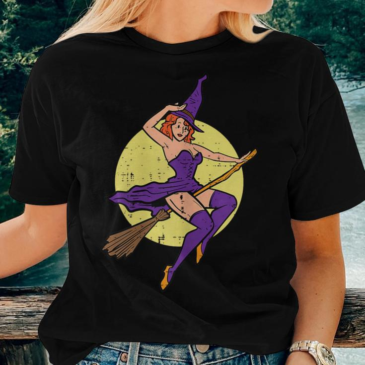Halloween Pinup Girl Witch Vintage Costume Girls Ns Women T-shirt Gifts for Her