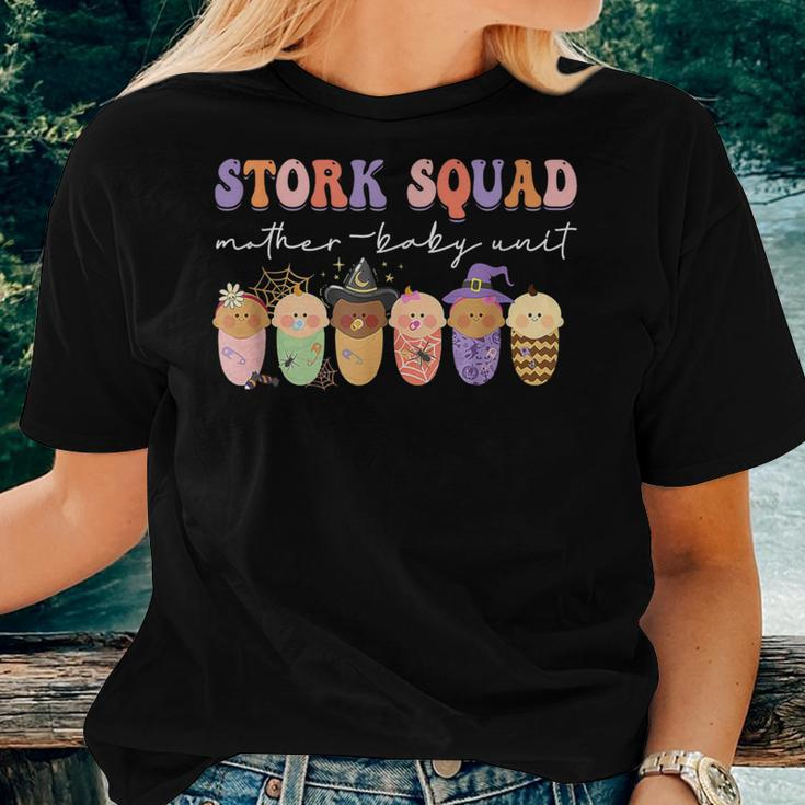 Halloween Stork Squad Mother-Baby Unit Nicu Nurse Costume Women T-shirt Gifts for Her
