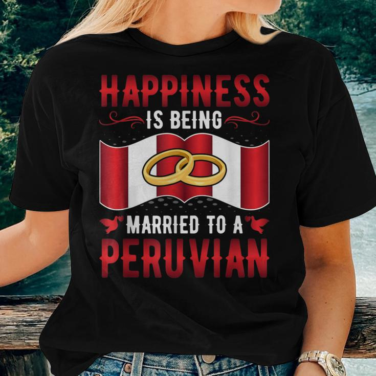 Happiness Is Being Married To A Peruvian Girl Wife Husband Women T-shirt Gifts for Her