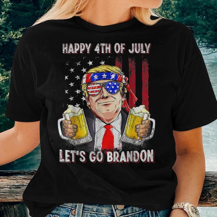 Happy 4Th Of July Lets Go Beer Brandon Trump Beer America Women T-shirt Gifts for Her