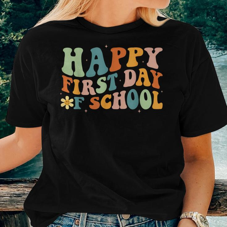 Happy First Day Of School Groovy Back To School Teacher Women T-shirt Gifts for Her