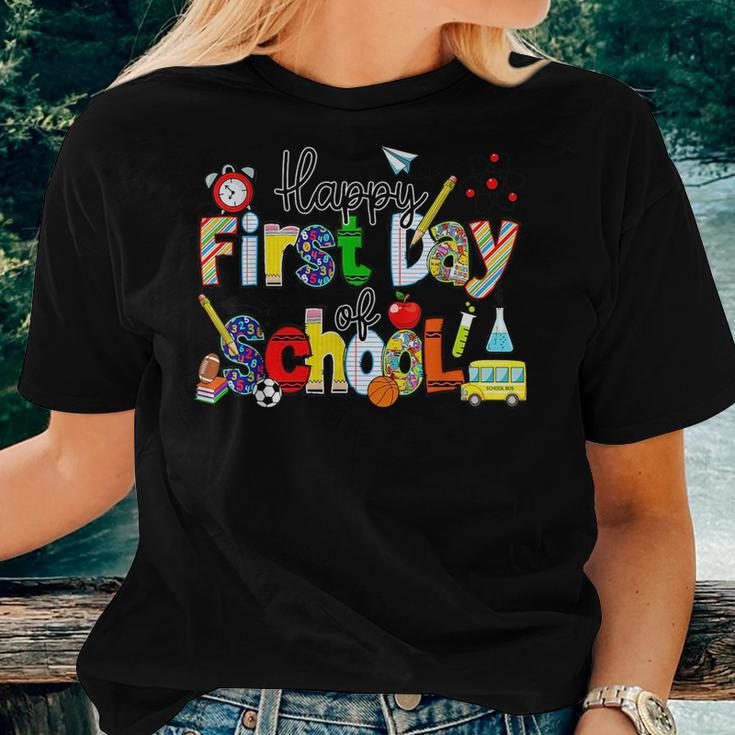 Happy First Day Of School Teachers Students Back To School Women T-shirt Gifts for Her