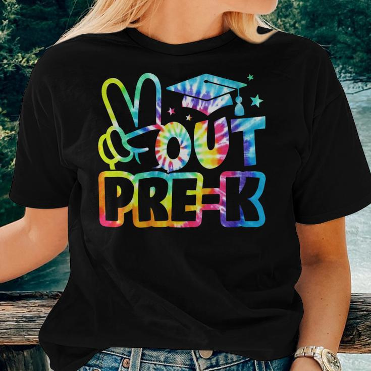 Happy Last Day Of School Peace Out Prek Tie Dye Women T-shirt Gifts for Her