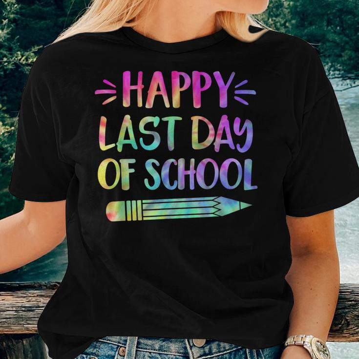 Happy Last Day Of School Tie Dye Cool Teacher Hello Summer Women T-shirt Gifts for Her